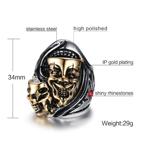 Joker Design Punk Ring